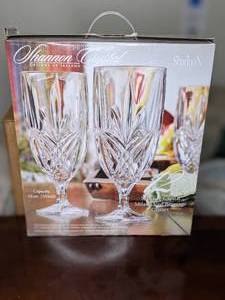 lot 179 image: Set of 12 New-In-Box Crystal Milano Iced Beverage Glasses