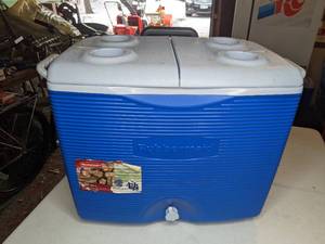 lot 203 image: Rubbermaid 45 Quart Cooler