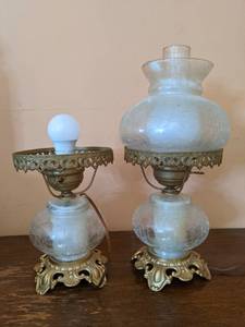 lot 109 image: Pair of Electric Hurricane Lamps