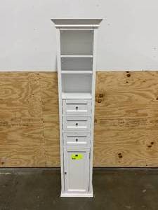 lot 37 image: HOME DECORATORS COLLECTION Hampton Harbor 15 in. W x 10 in. D x 67-12 in. H Linen Cabinet in White