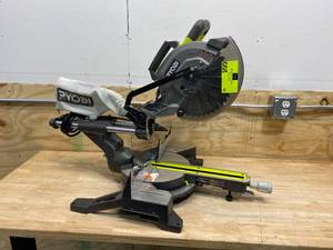 lot 42 image: RYOBI 15 Amp 10 in. Sliding Compound Miter Saw with LED