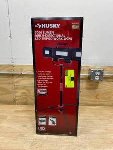 lot 69 image: HUSKY 7000-Lumen Multi-Directional LED Tripod Work Light