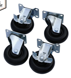 lot 83 image: HUSKY Lot of 2-  4 in. Black Caster Kits for Welded Steel Garage Cabinets