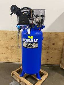 lot 1 image: KOBALT 60-Gallon Two Stage Corded Electric Vertical Air Compressor
