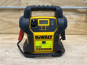 lot 97 image: DEWALT 1400 Peak Amp Portable Car Jump Starter with Digital Compressor