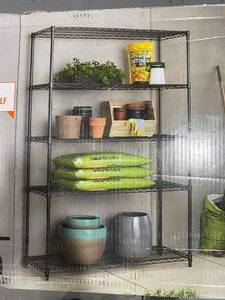 lot 102 image: TRINITY Black Anthracite 5-Tier Steel Wire Shelving Unit (48 in. W x 72 in. H x 18 in. D)