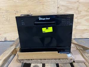 lot 8 image: MAGIC CHEF 21 in. Black Electronic Portable 120-volt Dishwasher with 6-Cycles with 6-Place Settings Capacity