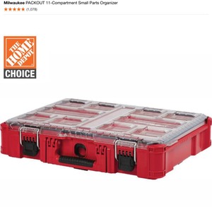 MILWAUKEE PACKOUT 11-CONMPARTMENT LOW-PROFILE SMALL PARTS ORGANIZER AND WITH SMALL PART ORGANIZER.