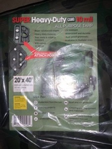 TAFCO PRODUCTS 20FT. X 40FT. SUPER CORNER HEAVY-DUTY CAMO REVERSIBLE POLY 10 MIL TARP KIT