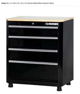 TWO HUSKY 30IN. D 4-DRAWER WELDED BASE CABINET IN BLACK. SEE PICTURES