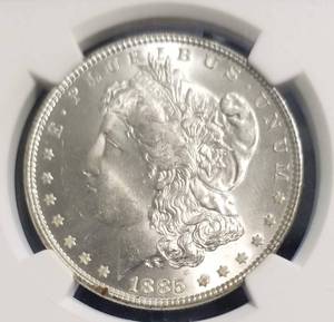 1885 MORGAN SILVER DOLLAR MS64 NGC