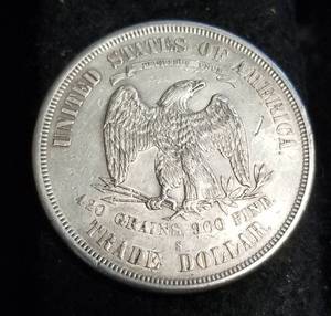 1876-S US SEATED TRADE DOLLAR AU50