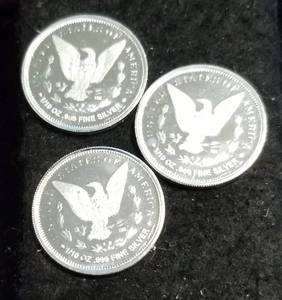3 X 110th OZ .999 FINE SILVER ROUNDS