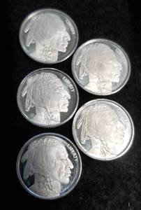 5 X 110th OZ .999 FINE SILVER ROUNDS