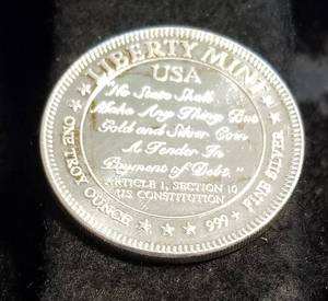 1 TROY OZ. .999 FINE SILVER STATUE OF LIBERTY ROUND