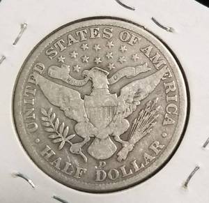 1911-D BARBER SILVER HALF DOLLAR