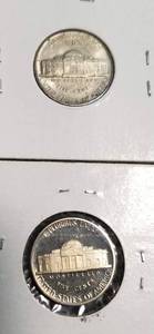 2 JEFFERSON NICKELS 1943-D SILVER WWII BU 1979-S PROOF