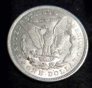 1921-D MORGAN SILVER DOLLAR AU