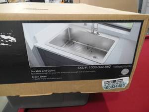 Avenue Drop-inUndermount Stainless Steel 33 in. Single Bowl Kitchen Sink