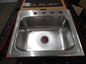 Pergola Drop-In Stainless Steel 25 in. 4-Hole Single Bowl Kitchen Sink