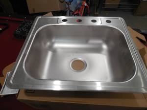 Avenue Stainless Steel Drop-InUndermount 25 in. Single Bowl Kitchen Sink
