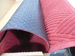 Aqua Shield Diamonds 35 in. x 59 in. PET Polyester Door Mat Solid Red