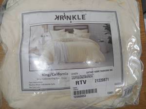 Prewashed Microfiber Natural Wrinkle 3-Pc. Duvet Cover Set - KingCal. King