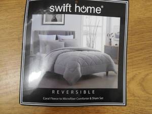 Swift Home Stylish Coral Fleece Reversible 3-Pc. Comforter Set - King