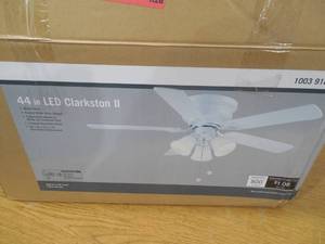 Clarkston II 44 in. LED Indoor White Ceiling Fan with Light Kit