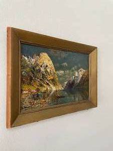 lot 1 image: Original oil on canvas by Georg Anton Rasmussen
