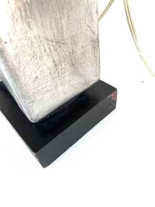 lot 24 image: Pair of 1980s Brutalist lamps with black shades. 