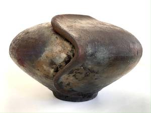 lot 29 image: Set of two Raku ware pottery pieces signed on bottom by the artists.
