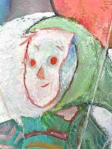 lot 10 image: Original Oil on canvas vintage 