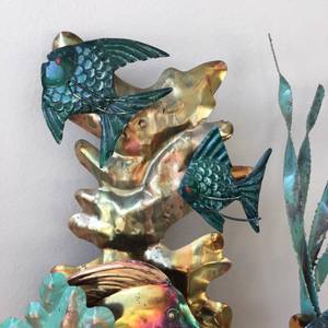 lot 22 image: Vintage, atomic era, metal fish sculpture.