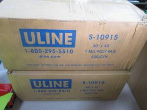 lot 19 image: Lot of 2 cases Uline 1 mil 30x30 ...