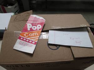 lot 33 image: Case of 3500 New Popcorn Bags...