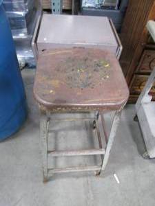 lot 70 image: Rolling Metal Shop table with drop ...