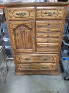lot 72 image: Wood Highboy Dresser with 7 drawers...