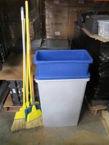 lot 76 image: Lot of 2 trash or recycling bins as...