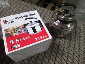 lot 131 image: 4L Stainless Whistling Tea Kettle...
