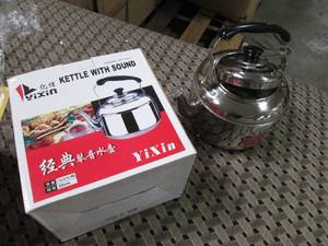lot 133 image: 4L Stainless Whistling Tea Kettle...