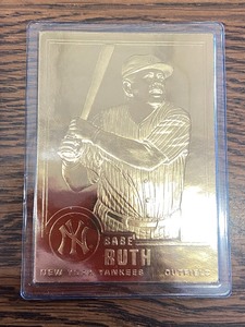22KT Gold Plated Babe Ruth Baseball Card