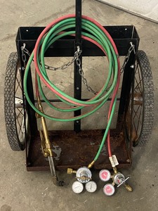 lot 7 image: Commercial Oxi-Acetylene Torch Set With Cart