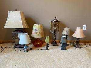 lot 15 image: Collection of Eight Lamps