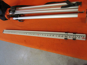lot 16 image: Transit, Tripod & Measuring Stick