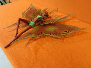 lot 62 image: Hand Carved Fairy From Mexican Artist 30x31x6