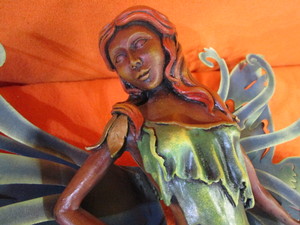 lot 63 image: Hand Carved Fairy From Mexican Artist 27x22x6