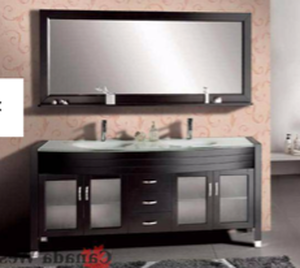 lot 2-A image: New Double Sink Vanity with Mirror Dark Espresso x010