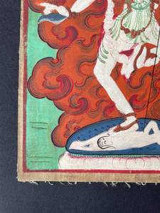 lot 16 image: Very antique, possably as old as the 1600s, rendering of Samding Dorje Phagmo hand painted on silk.