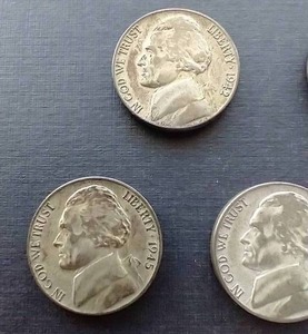 5 Silver War Nickels